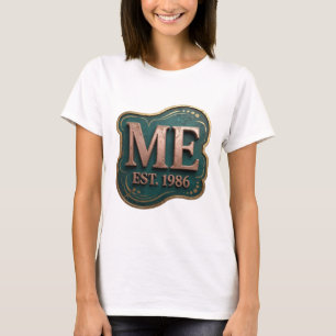 T-shirt Conception de citation Snappy Gold ME EST 1986