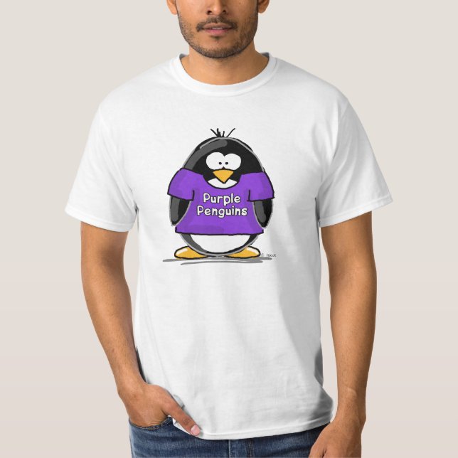 T-shirt Conception de client pour les pingouins pourpres (Devant)