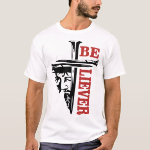 T-shirt Conception de clou de croix de Jésus – Puissant Ch