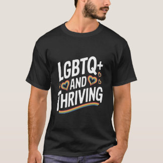 T-shirt Conception de cœur arc-en-ciel LGBTQ+ et prospère