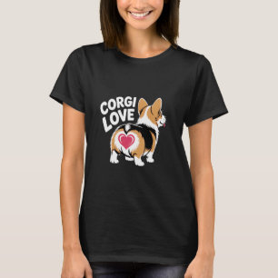 T-shirt Conception de cœur de fesse d'amour de Corgi pour