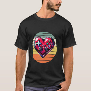 T-shirt Conception de cœur de joueur - Amour de manette de