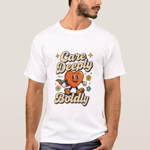T-shirt Conception de cœur mignon audacieuse qui prend soi