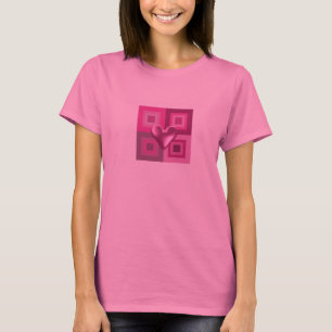 T-shirt Conception de cœur rose gonflé
