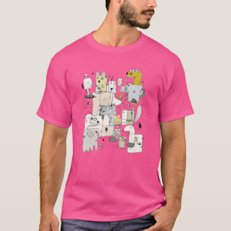 T-shirt Conception de collage de visage d'animal fantaisis