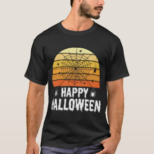 T-shirt Conception de coucher de soleil de toile d'araigné