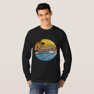 T-shirt Conception de coucher de soleil rétro Operator