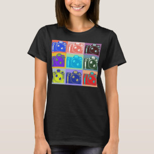 T-shirt Conception de couleur chamois d'appareil-photo de