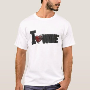 T-shirt Conception de déclaration de vin I LOVEW noir auda