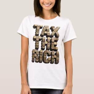 T-shirt Conception de déclaration dorée Edgy TAXEZ LES RIC