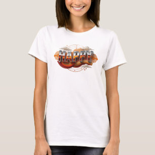 T-shirt Conception de déclaration HAPPY en gras