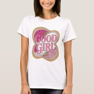 T-shirt Conception de déclaration rose dynamique BONNE FIL