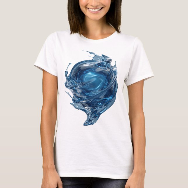T-shirt Conception de déclaration Sharp Silver WATER WORLD (Devant)