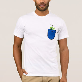 T-shirt Conception de dessin animé de poche d'alien mignon