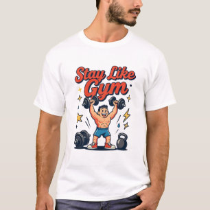 T-shirt Conception de dessin animé de séance de gym