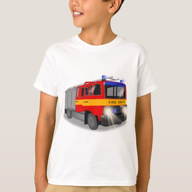 T-shirt Conception de dessin du moteur cool d'incendie pou (Devant)