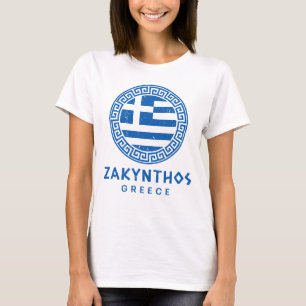 T-shirt Conception de détresse de Zakynthos et drapeau de