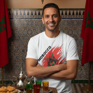 T-shirt Conception de drapeau de football marocain