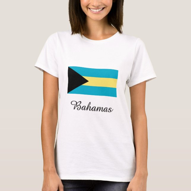 T-shirt Conception de drapeau des Bahamas (Devant)