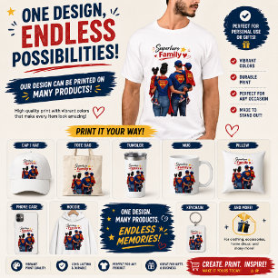 T-shirt Conception de famille de super-héros Cadeau de f