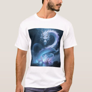 T-shirt Conception de fantasy artistique de dragon d'eau c