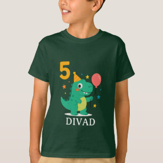 T-shirt Conception de fête d'anniversaire de dinosaure mig