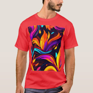 T-shirt Conception de feu de néon avec icônes de feu