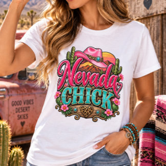 T-shirt Conception de fille rétro Nevada Cowgirl Western D