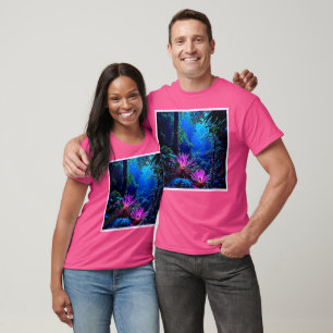 T-shirt Conception de Fleur de Jungle Lumineuse Mystique