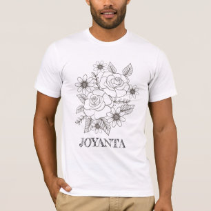 T-shirt Conception de fleurs blanche Hommes Joyanta
