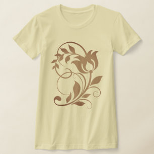 T-shirt Conception de fleurs de tulipes botaniques ornées