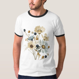 T-shirt Conception de fleurs minimaliste moderne