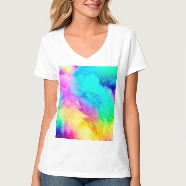 T-shirt Conception de fond de texture de fourrure moelleus (Devant)