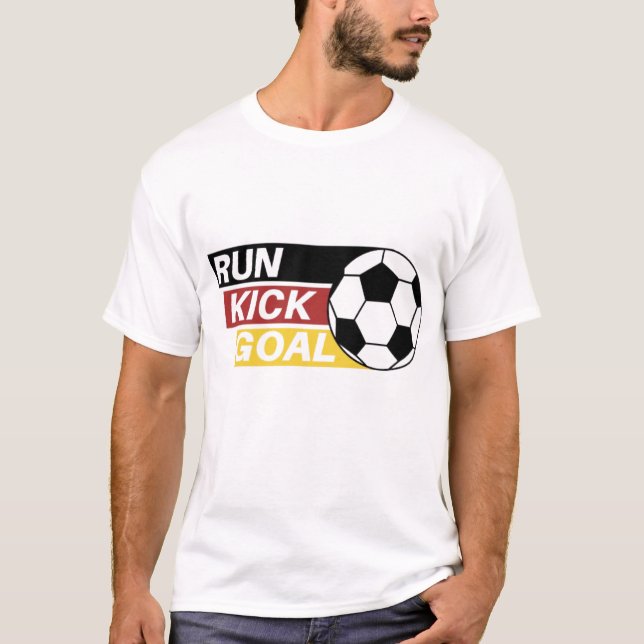 T-shirt Conception de football « Courir Tirer But » (Devant)