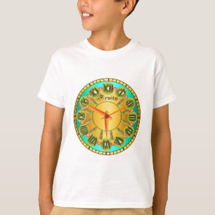 T-shirt Conception de fruits inspirante Horloge bleue mét