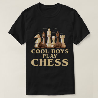 T-shirt Conception de Garçons Cool Jouant aux Échecs