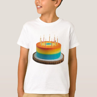 T-shirt Conception de gâteaux d'anniversaire multicolore p