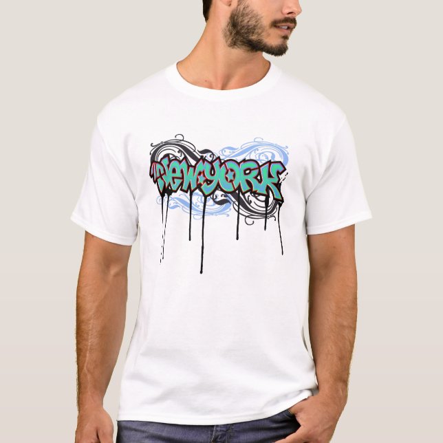 T-shirt Conception de graffiti de New York (Devant)