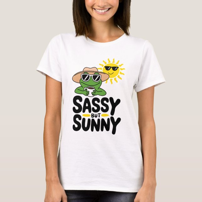 T-shirt Conception de grenouilles sassy mais ensoleillé -  (Devant)