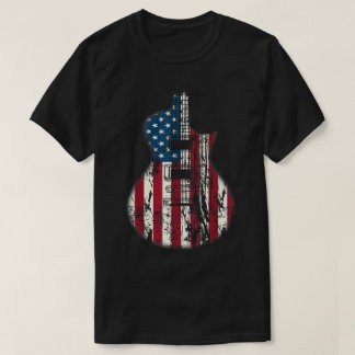 T-shirt Conception de guitare de drapeau américain patriot