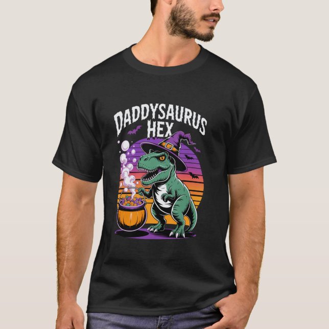 T-shirt Conception de Halloween Daddysaurus Hex  (Devant)