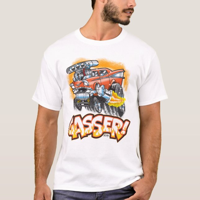 T-shirt Conception de hot rod de Gasser (Devant)