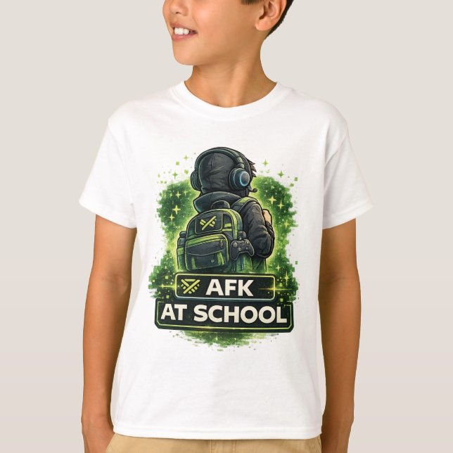 T-shirt Conception de jeu AFK à l'école (Devant)
