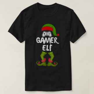 T-shirt Conception de jeu de Noël de lutin de joueur