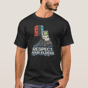 T-shirt Conception de jeu vidéo rétro Respectez vos aînés