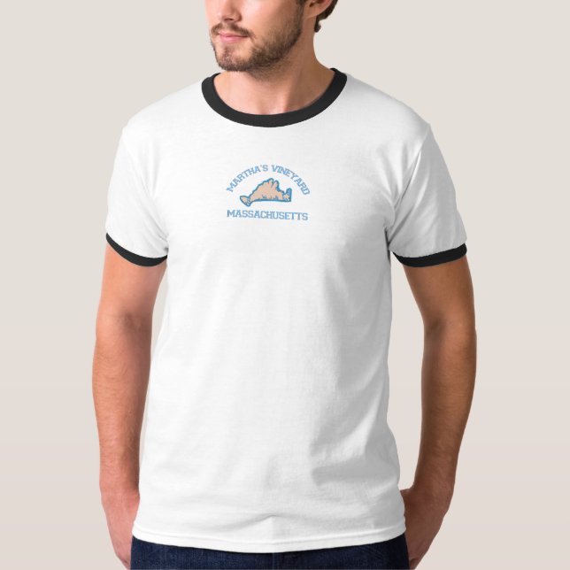 T-shirt Conception de la "carte" de Martha's Vineyard. (Devant)