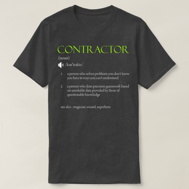 T-shirt Conception de la définition de l'entrepreneur (Design devant)