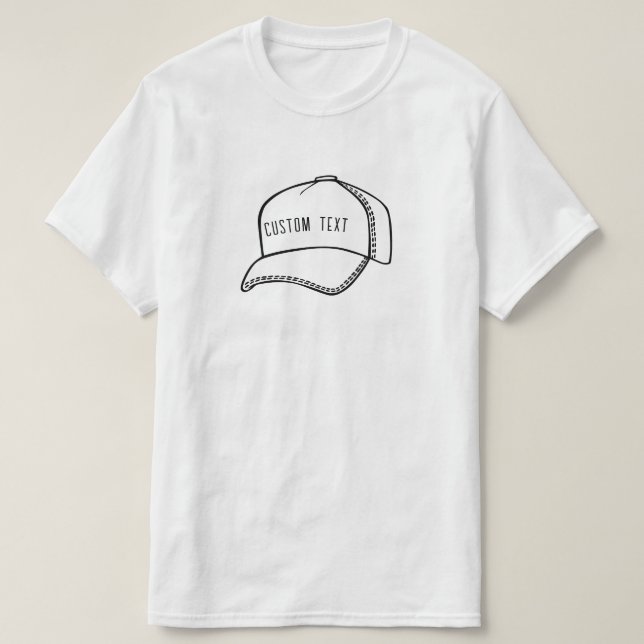 T-shirt Conception de la ligne de casquette de baseball/ca (Design devant)