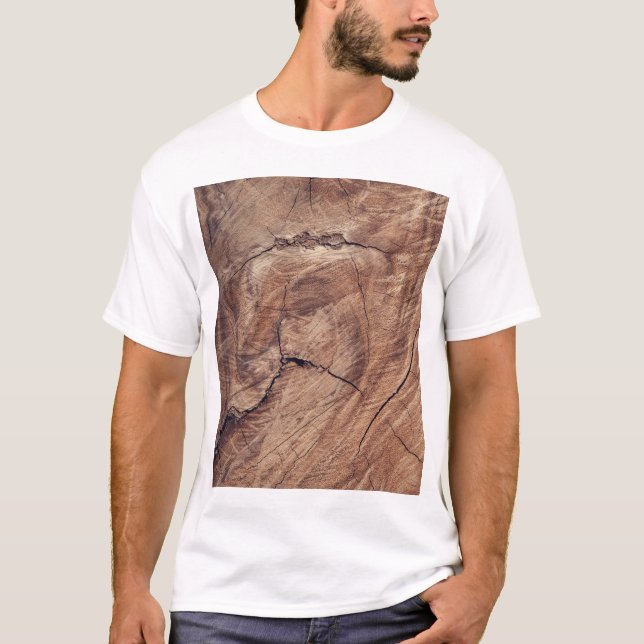 T-shirt Conception de la texture du grain de bois rustique (Devant)