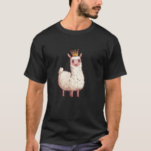 T-shirt Conception de lama royal avec une touche de couron